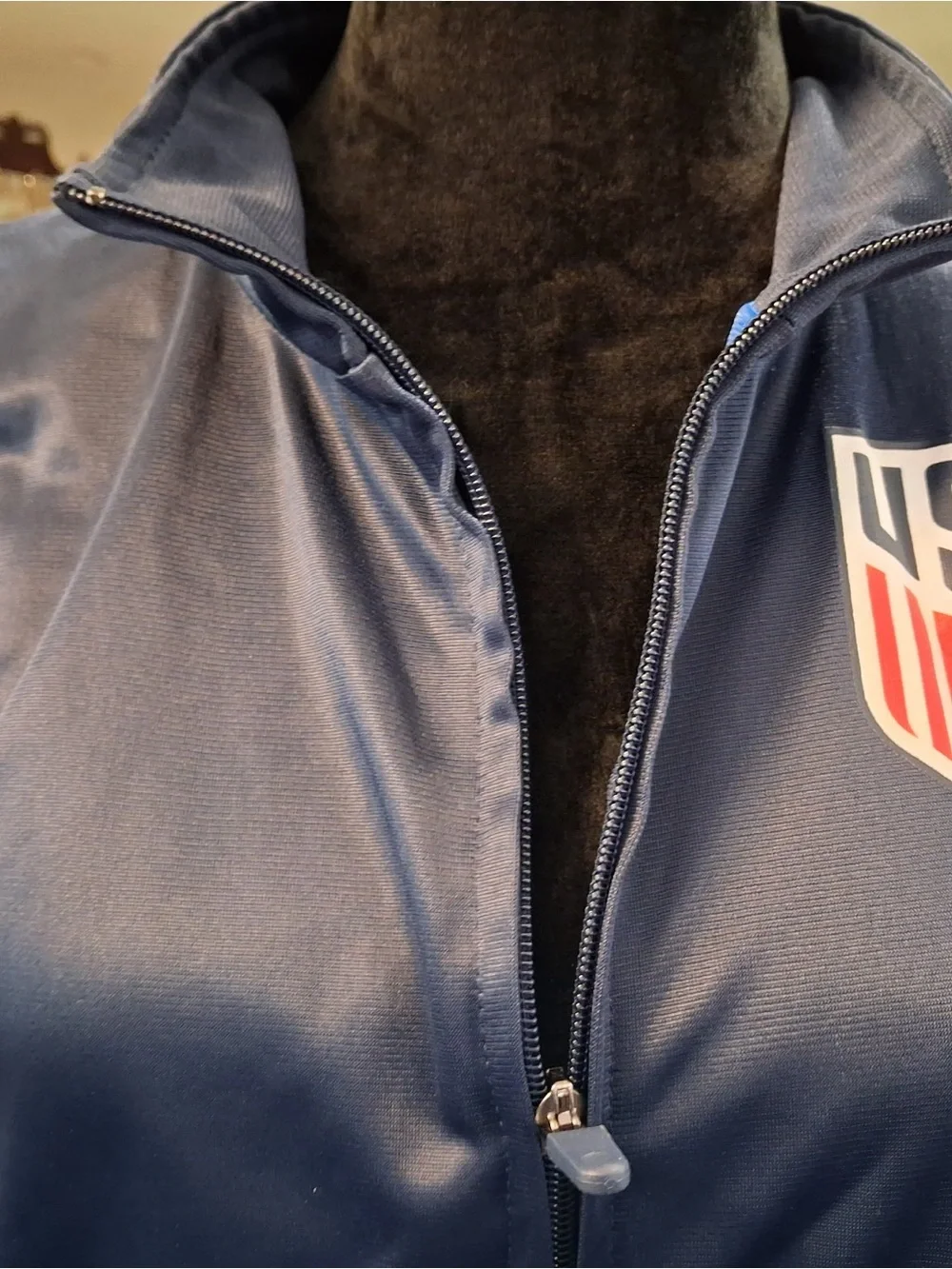 Just USA Men's Navy and Royal Blue Full-Zip Track Jacket